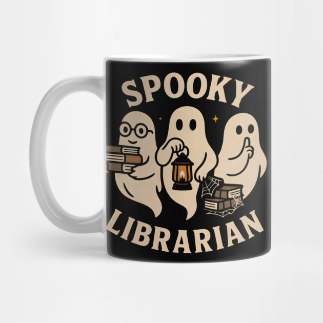 Spooky Librarian Ghosts Halloween Graphic | Book Lover Artwork by MakerMind8.2