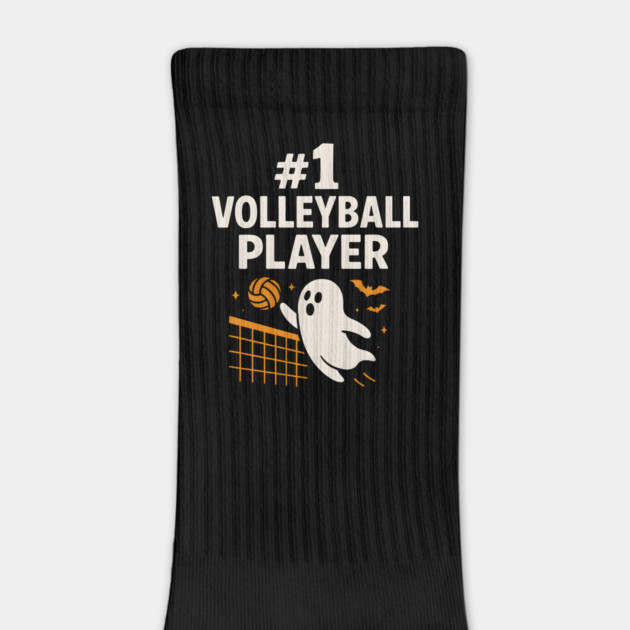 #1 Volleyball Player Ghost Halloween Graphic | Spooky Sports Artwork by MakerMind8.2