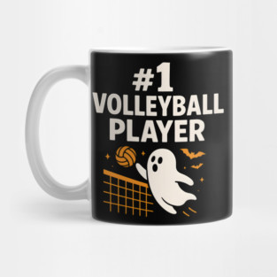 #1 Volleyball Player Ghost Halloween Graphic | Spooky Sports Artwork Mug