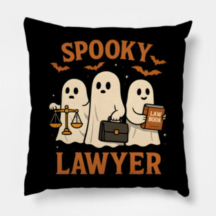 Spooky Lawyer Ghosts Halloween Graphic | Retro Law Artwork Pillow