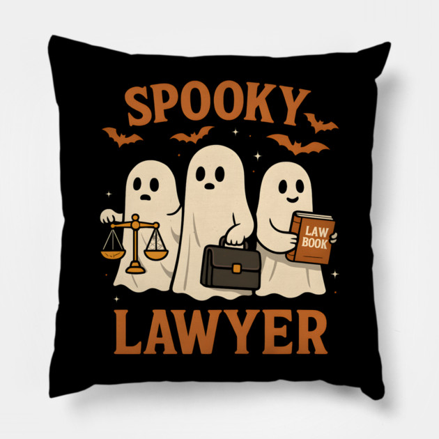 Spooky Lawyer Ghosts Halloween Graphic | Retro Law Artwork Pillow by MakerMind8.2
