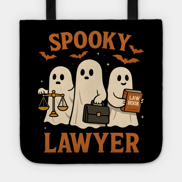 Spooky Lawyer Ghosts Halloween Graphic | Retro Law Artwork Tote by MakerMind8.2