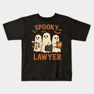 Spooky Lawyer Ghosts Halloween Graphic | Retro Law Artwork Kids T-Shirt