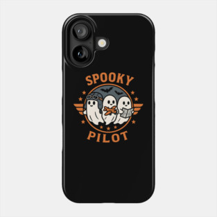 Spooky Pilot Ghosts Halloween Graphic | Retro Flying Artwork Phone Case
