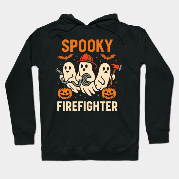 Spooky Firefighter Ghosts Halloween Graphic | Fun Fireman Artwork Hoodie by MakerMind8.2