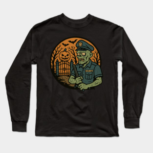 Zombie Security Guard – Haunted Gatekeeper Long Sleeve T-Shirt