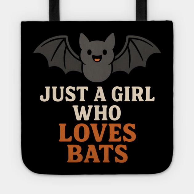 Just a Girl Who Loves Bats Cute Halloween Gift Tote by MakerMind8.2