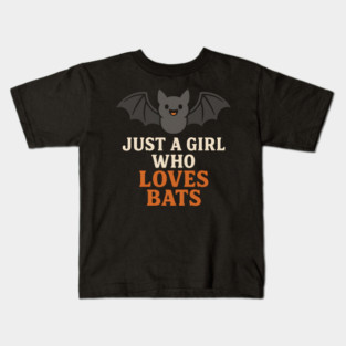 Just a Girl Who Loves Bats Cute Halloween Gift Kids T-Shirt