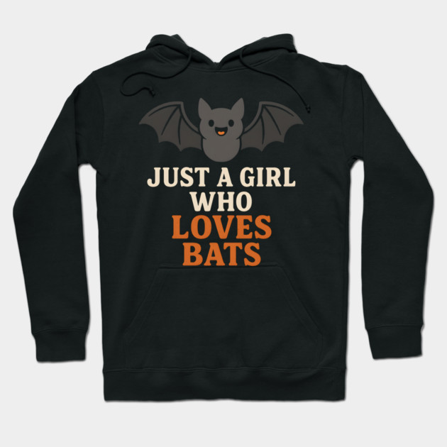 Just a Girl Who Loves Bats Cute Halloween Gift Hoodie by MakerMind8.2