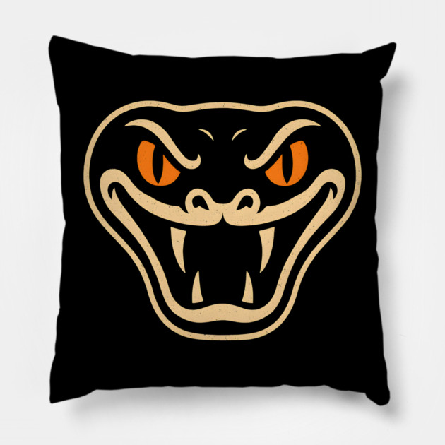 Spooky Snake Face Halloween Artwork Gift Pillow by MakerMind8.2