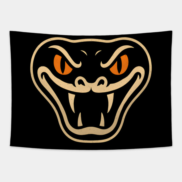 Spooky Snake Face Halloween Artwork Gift Tapestry by MakerMind8.2