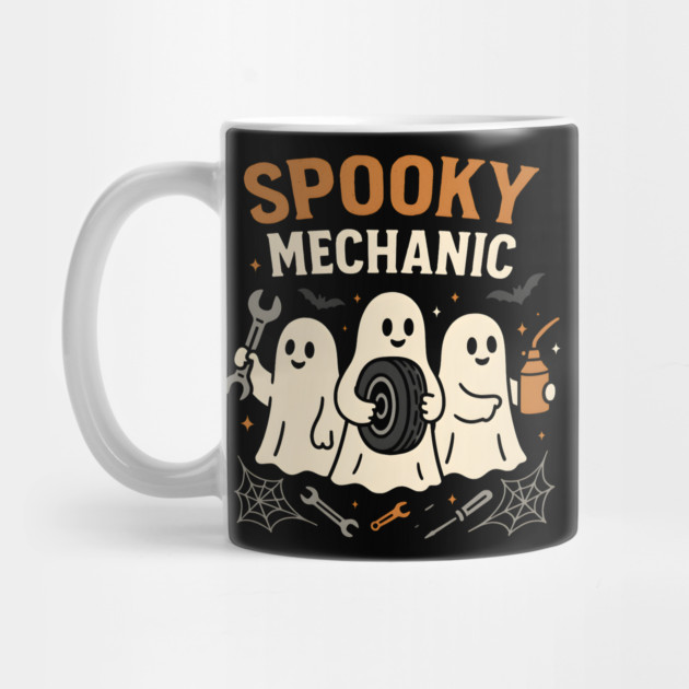 Spooky Mechanic Ghost Halloween Garage Graphic Gift by MakerMind8.2