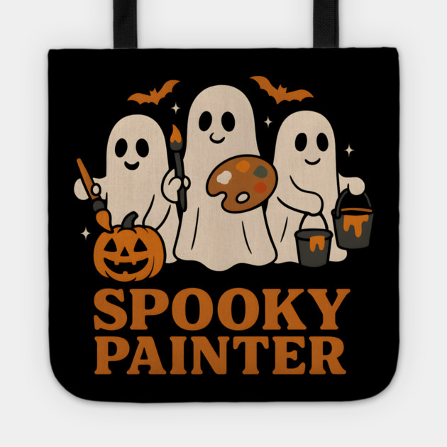 Spooky Painter Ghost Halloween Artist Graphic Gift Tote by MakerMind8.2