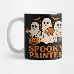 Spooky Painter Ghost Halloween Artist Graphic Gift Mug