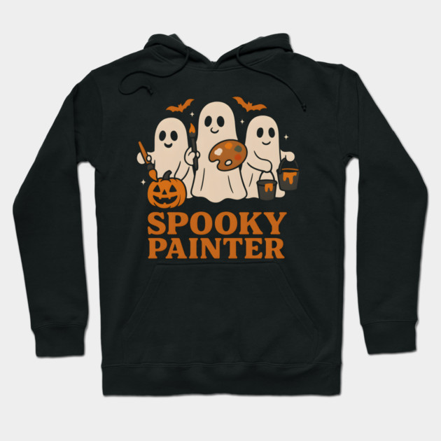 Spooky Painter Ghost Halloween Artist Graphic Gift Hoodie by MakerMind8.2