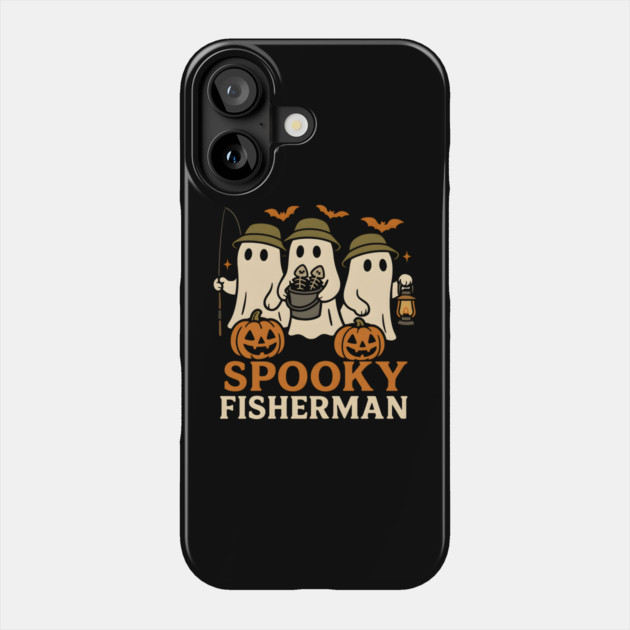 Spooky Fisherman Ghost Halloween Fishing Graphic Gift Phone Case by MakerMind8.2