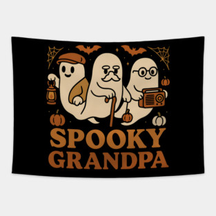 Spooky Grandpa Ghost Halloween Family Graphic Gift Tapestry