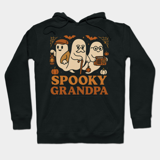 Spooky Grandpa Ghost Halloween Family Graphic Gift Hoodie by MakerMind8.2