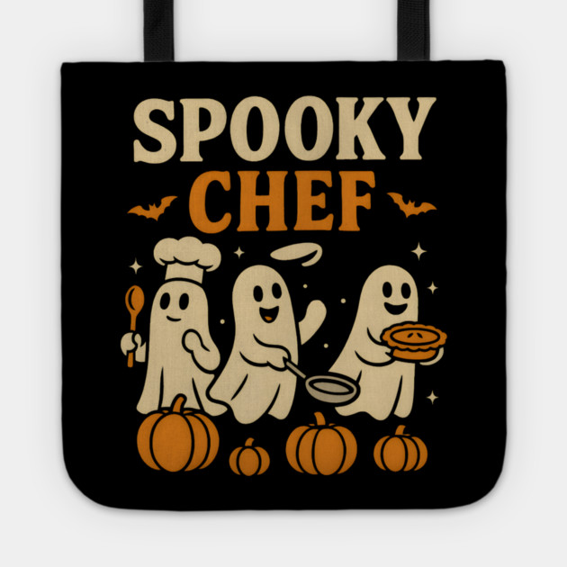 Spooky Chef Ghost Halloween Cooking Graphic Gift Tote by MakerMind8.2