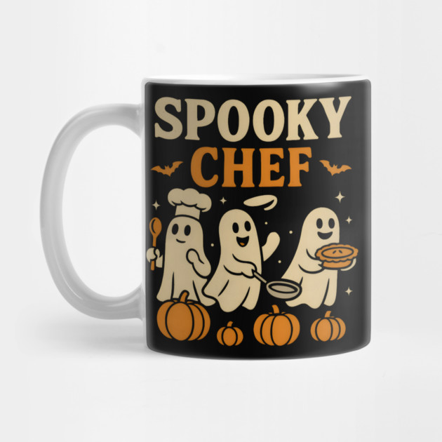 Spooky Chef Ghost Halloween Cooking Graphic Gift by MakerMind8.2