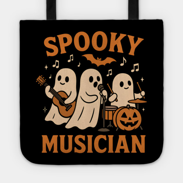 Spooky Musician Ghost Band Halloween Graphic Gift Tote by MakerMind8.2