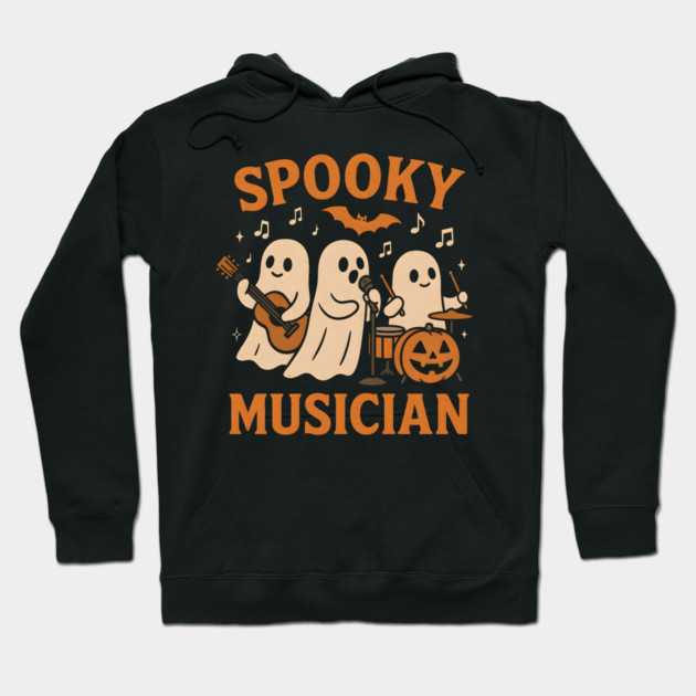 Spooky Musician Ghost Band Halloween Graphic Gift Hoodie by MakerMind8.2