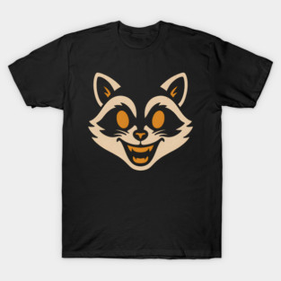Spooky Raccoon Face Halloween Artwork Gift T-Shirt