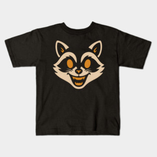 Spooky Raccoon Face Halloween Artwork Gift Kids T-Shirt