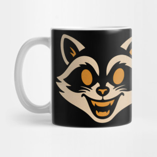 Spooky Raccoon Face Halloween Artwork Gift Mug