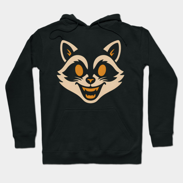 Spooky Raccoon Face Halloween Artwork Gift Hoodie by MakerMind8.2