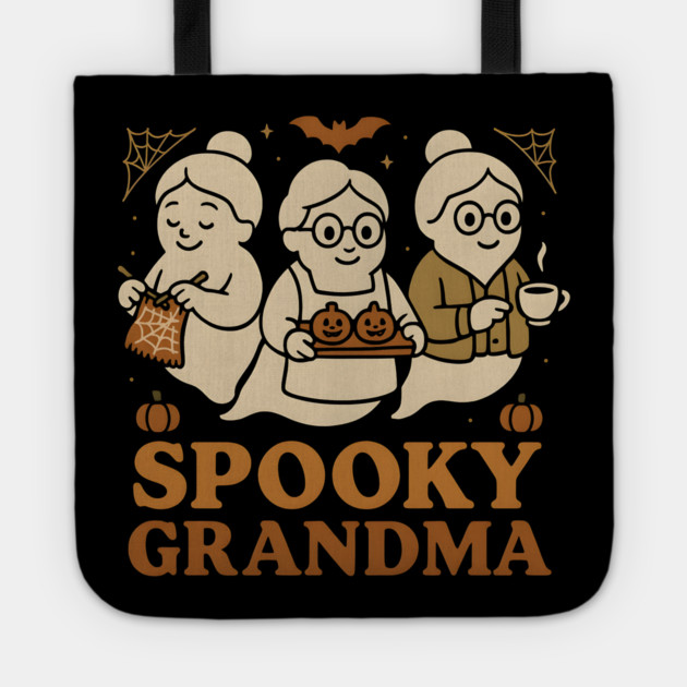 Spooky Grandma Ghost Halloween Graphic Gift Tote by MakerMind8.2
