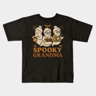 Spooky Grandma Ghost Halloween Graphic Gift Kids T-Shirt
