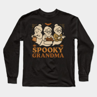 Spooky Grandma Ghost Halloween Graphic Gift Long Sleeve T-Shirt