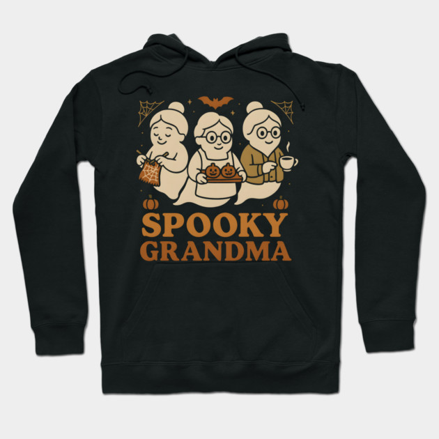 Spooky Grandma Ghost Halloween Graphic Gift Hoodie by MakerMind8.2