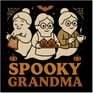 Spooky Grandma Ghost Halloween Graphic Gift Posters and Art