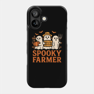 Spooky Farmer Ghost Halloween Pumpkin Graphic Gift Phone Case