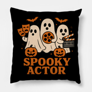 Spooky Actor Ghost Halloween Theater Graphic Gift Pillow