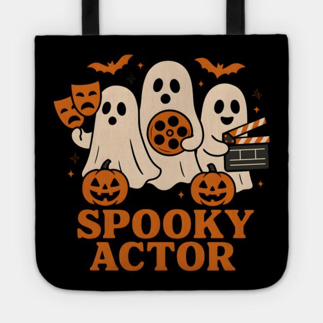 Spooky Actor Ghost Halloween Theater Graphic Gift Tote by MakerMind8.2