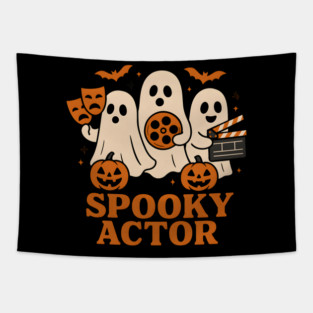 Spooky Actor Ghost Halloween Theater Graphic Gift Tapestry