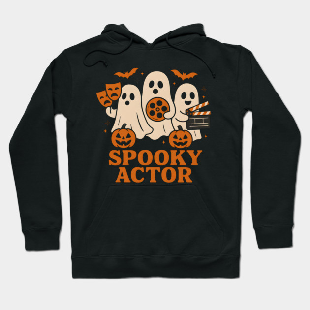 Spooky Actor Ghost Halloween Theater Graphic Gift Hoodie by MakerMind8.2