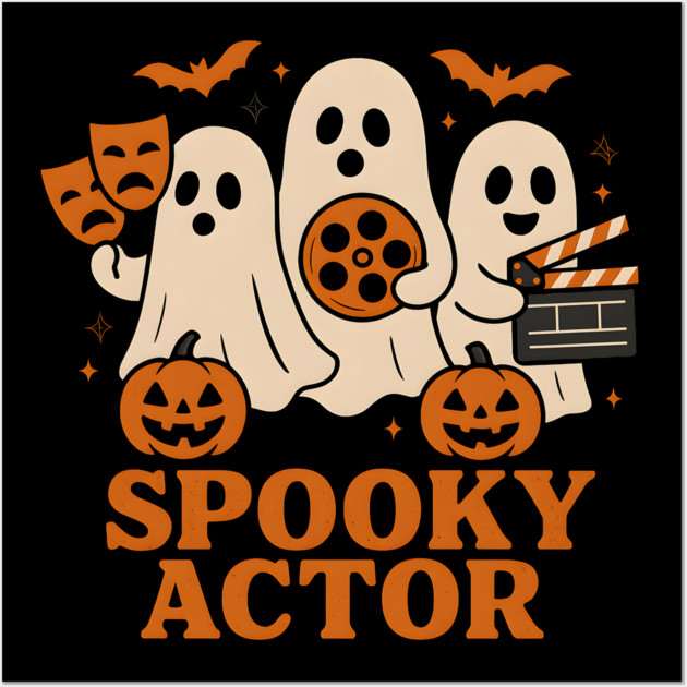 Spooky Actor Ghost Halloween Theater Graphic Gift Wall Art by MakerMind8.2