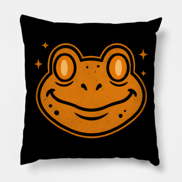 Spooky Frog Face Halloween Artwork Gift Pillow by MakerMind8.2
