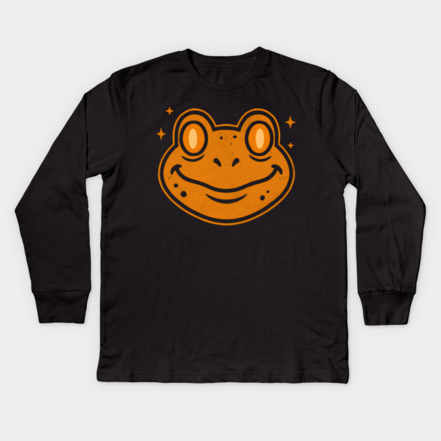Spooky Frog Face Halloween Artwork Gift Kids Long Sleeve T-Shirt by MakerMind8.2