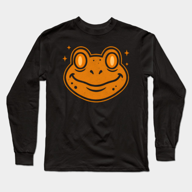 Spooky Frog Face Halloween Artwork Gift Long Sleeve T-Shirt by MakerMind8.2