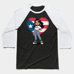 Wepa Girl Puerto Rico Style Baseball T-Shirt