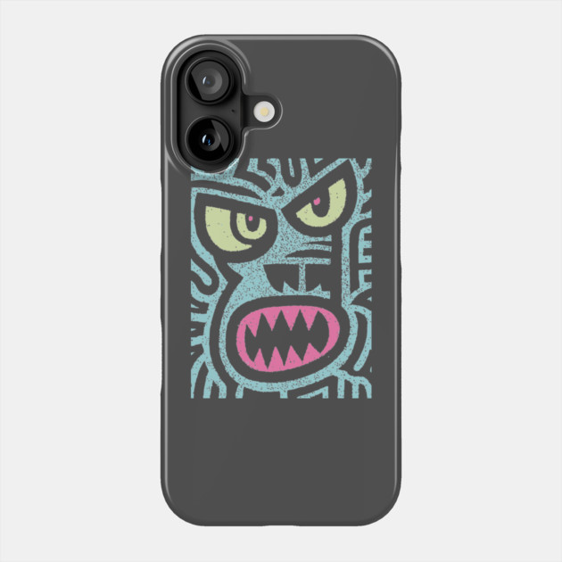 Angry Tiki Monster | Primal Grunge Graphic Phone Case by TuncGK