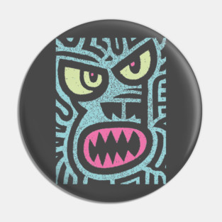 Angry Tiki Monster | Primal Grunge Graphic Pin