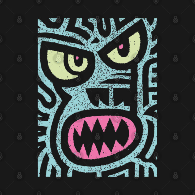 Angry Tiki Monster | Primal Grunge Graphic by TuncGK