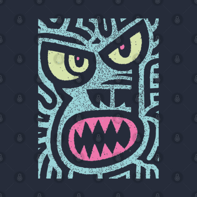 Angry Tiki Monster | Primal Grunge Graphic by TuncGK