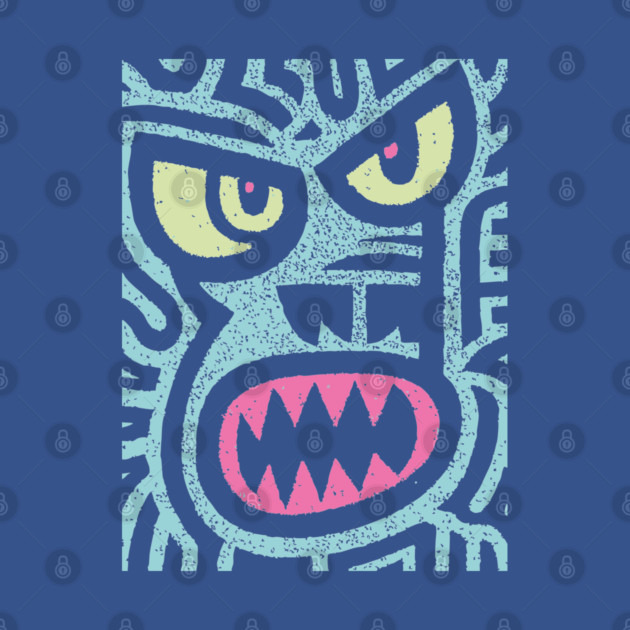 Angry Tiki Monster | Primal Grunge Graphic by TuncGK